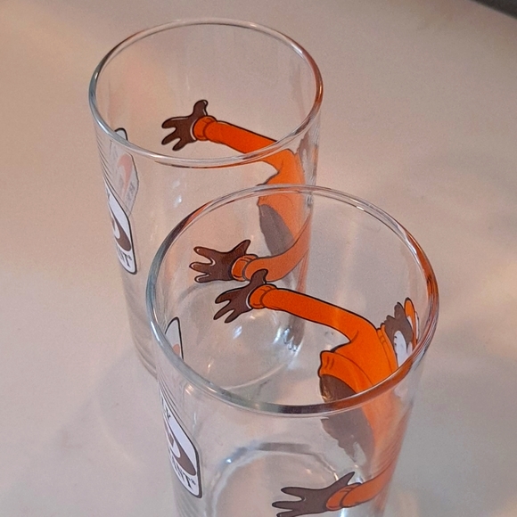 A&W 1980s Vintage Rooty Mascot Root Beer Family Restaurant Glasses - 16 oz - Picture 3 of 5